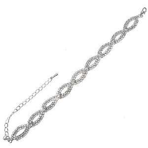  Acosta Jewellery   Clear Diamante Crystal Oval Bracelet 