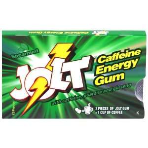 Jolt Caffeine Energy Gum Spearmint 12 Grocery & Gourmet Food