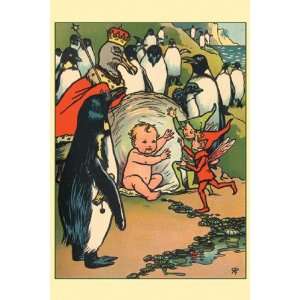 Fairies, Penguins and a Baby by Rosa C. Petherick 12x18  