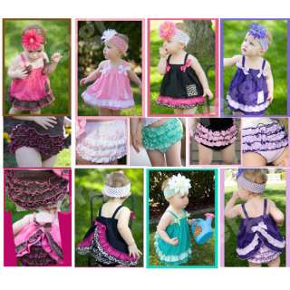 New Girl Baby Ruffle Top+Pants S0 3Y Bloomers Nappy Cover Clothes 