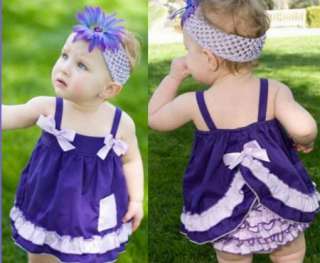 Girl Baby Ruffle Top+Pants+Headband Set S0 3Y New Bloomers Nappy Cover 