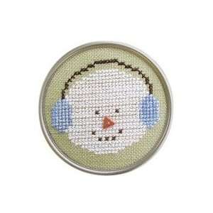  Ear Muff Snowman Tin   Cross Stitch Kit Arts, Crafts 
