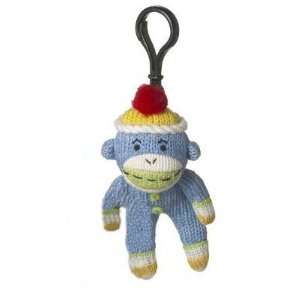  Sock Monkey Plush Toy Clip ons   Blue Monkey Toys & Games