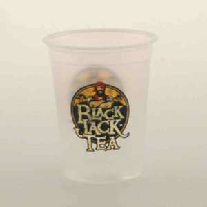  5 oz.   Recyclable soft sided offset frosted plastic cup 