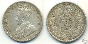 Nice silver rupee of George V, issued in 1918, India  