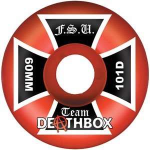  DeathBox   F.S.U. Team Skateboard Wheels (60mm)   Red, Set 