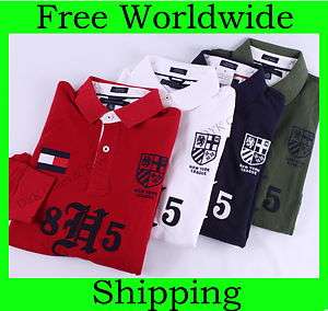 NEW TOMMY HILFIGER MENS RUGBY LOGO POLO SHIRT LONG SLEEVE NY LEAGUE 