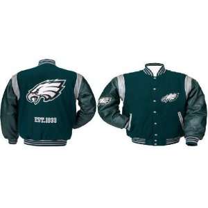    NFL Philadelphia Eagles Leather Jacket Large **