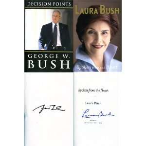 George W. Bush & Laura Bush Autographed Decision Points & Spoken 