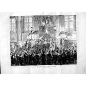  1870 DECLARING RESULT PLEBISCITE PARIS FRANCE SOLDIERS 