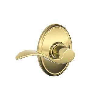   Polished Brass F Series Passage Accent Door Leverset with the Decorati