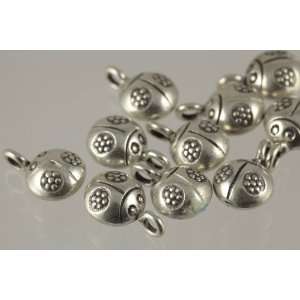  Daisy Printed Little Lady Bug Thai Sterling Silver Charms 