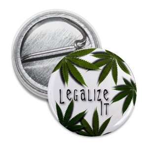  LEGALIZE IT Marijuana Pot Leaf 1 inch Mini Pinback Button 