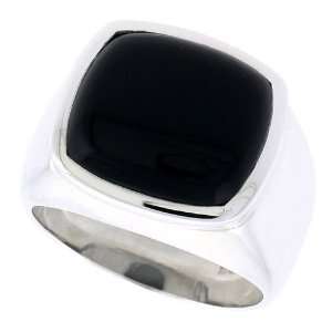   Ring w/ a Square shaped Jet Stone, 5/8 (16mm) wide, size 13 Jewelry