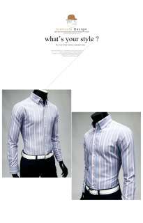 Bros Mens Premium DRESS STYLISH Stripe Slim Shirts SZ S,M,L no.37 