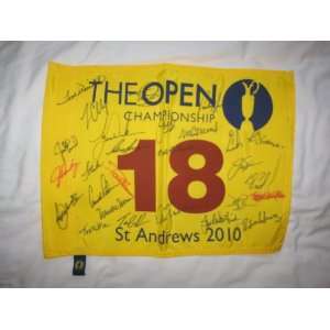  2010 British Open Autographed Golf Flag   Tiger Woods Jack 