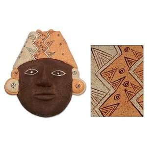  Ceramic mask, Inca with Chullo
