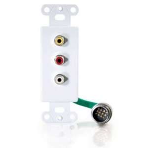  CABLES TO GO 40740 RAPIDRUN 3 RCA WALLPLATE YRW WHT 