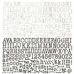  Out Of Print Cardstock Stickers 12X12 Sheet Alphabet 