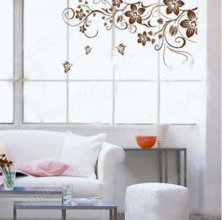 Large Flower Butterfly Removable PVC Wall Sticker Home Decor Art Decal 