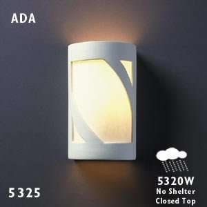  CER 5320W   Justice Design   Small Lantern Closed Top Outdoor   ADA 