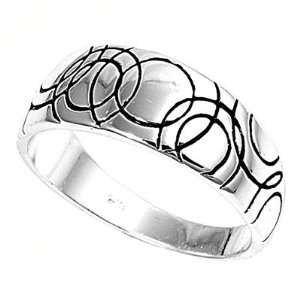 Sterling Silver Ring   3mm Band Width and 8mm Face Height in Sizes 5 