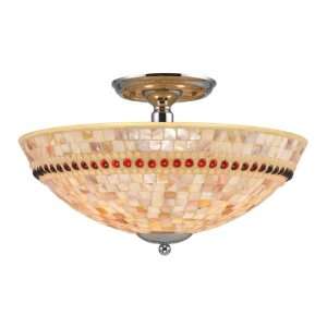  ELK Lighting Roxana 3 Light Semi Flush In Polished Chrome 