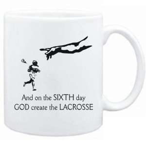  New   Sixth Day God Create The Lacrosse  Mug Sports 