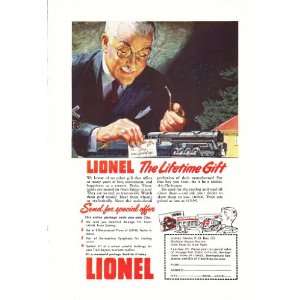 1948 Ad Lionel Electric Trains for Christmas Original Vintage Print Ad