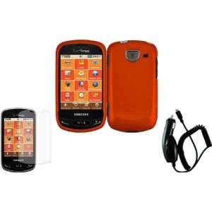  Orange Hard Case Cover+LCD Screen Protector+Car Charger 