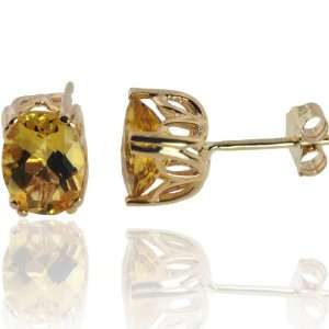   Gold Yellow Beryl (Heliodor) Stud Earring Michael Valitutti Jewelry