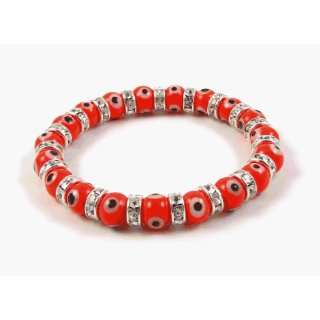   Eye Bracelet with Zirconia rondelles, 8 mm glass beads by Love & Lucky