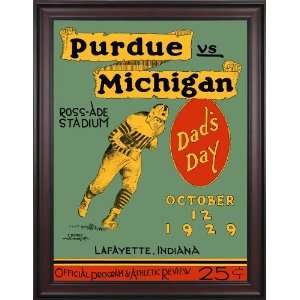  1929 Purdue vs. Michigan 36 x 48 Framed Canvas Historic 