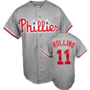 Jimmy Rollins Majestic MLB Road Grey Replica Philadelphia Phillies 