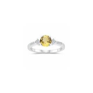  0.20 Cts Diamond & 1.29 Cts Yellow Sapphire Engagement 