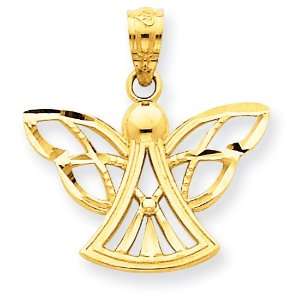  14k Diamond cut Angel Pendant Jewelry
