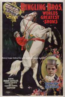 1899 RINGLING BROS CIRCUS MADAME CASTELLO HORSE POSTER  