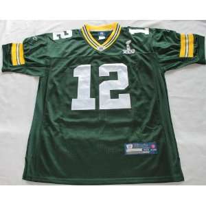  Aaron Rodgers Green Bay Packers Sewn Jersey with Superbowl 