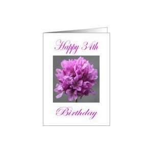  Happy 34th Birthday Purple Flower Card Toys & Games
