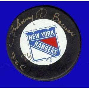  Johnny Bower Autographed Hockey Puck
