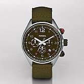 Fossil CH2726 Mens Flight Chronograph Olive Dial Watch  