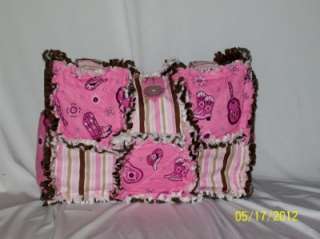   Boots Hat Western Stripes Pink Rag Quilt Diaper Bag Tote Purse  