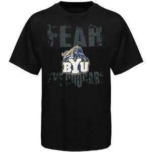  Brigham Young Cougars Black Fear T shirt Sports 