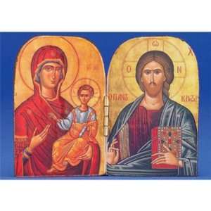    Blessed Virgin/Pantocrator Diptych Gold Foiled
