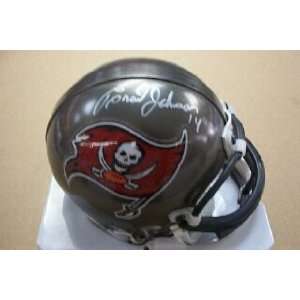   Johnson Autographed / Signed Buccaneer Mini Helmet 