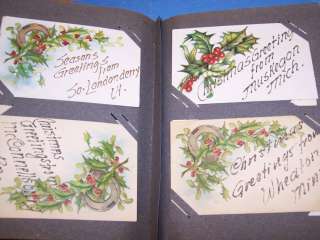 SI754 Circa 1905 Lot of 64 Greetings from With Album  