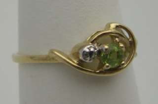   Round Peridot & Diamond 10k Yellow Gold Ladies Ring RESIZING AVAILABLE