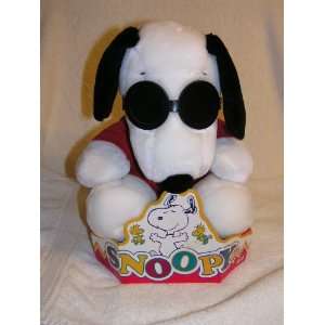   Sitting Snoopy Joe Cool With Red Shirt and Black Glasses Toys & Games