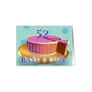  52nd Birthday make a wish Pink cake polka dot stripes 