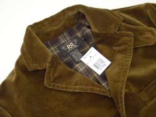 Nwt RRL Ralph Lauren Brown Corduroy Suede Patch Jacket XS  